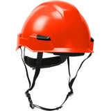 Industrial Climbing Helmet with Polycarbonate / ABS Shell, Nylon Suspension, Wheel Ratchet Adjustment and 4-Point Chin Strap