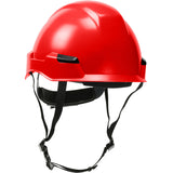 Industrial Climbing Helmet with Polycarbonate / ABS Shell, Nylon Suspension, Wheel Ratchet Adjustment and 4-Point Chin Strap