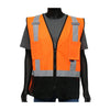 PIP ANSI Type R Class 2 Five Pocket Solid Vest with Black Bottom Front