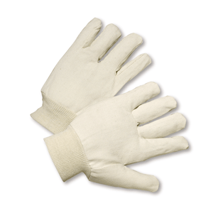 Cotton/Canvas Gloves - West Chester 708R, Poly/Cotton, Knit Wrist Canvas Gloves, Reversible, 12 Pair