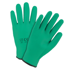 Cut Resistant Gloves - West Chester 710HNFF Fully Coated Green Nitrile Foam, Water Resistant, Cut Resistant Shell. •EN388 = 4541, ANSI A4 Cut Level