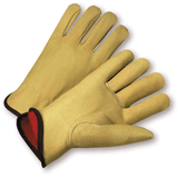 Pigskin Drivers Gloves - LEATHER GLOVE, DRIVER, 9940KF, PIGSKIN, FLEECE LINED, KEYSTONE THUMB, 12PK